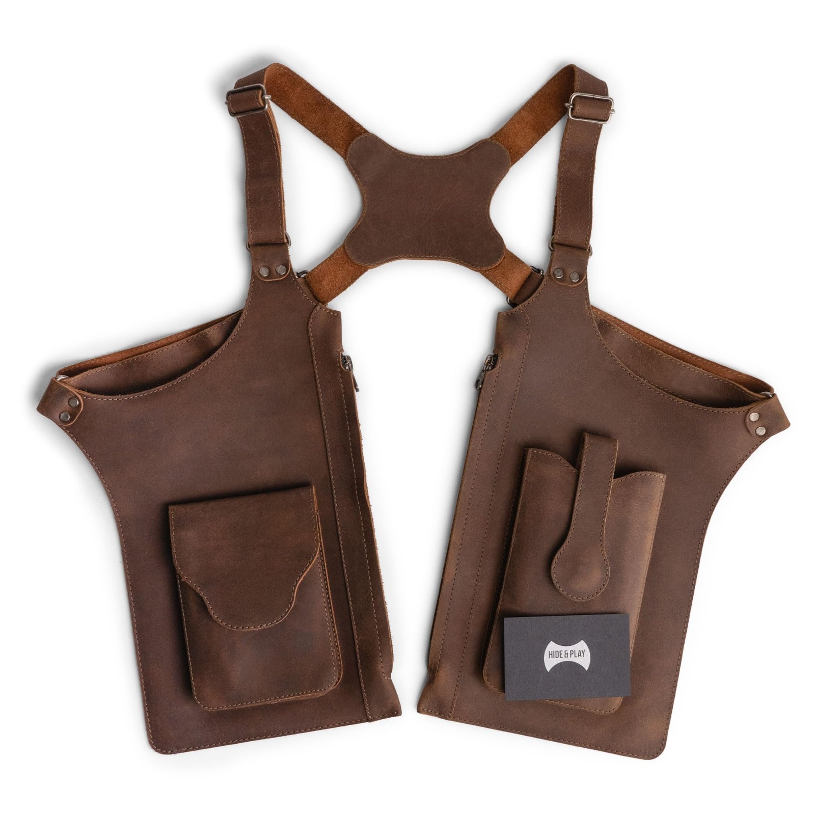 Mobile Holster Adjustable Harness with Zippered-Bags, Vintage Shoulder Holster