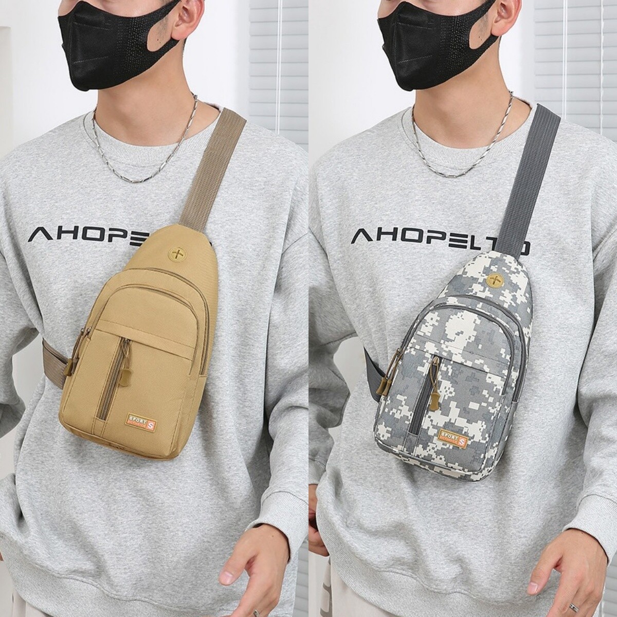 Men Women Sling Bag Chest Fanny Packs Cross Body Travel Shoulder Backpack Sports