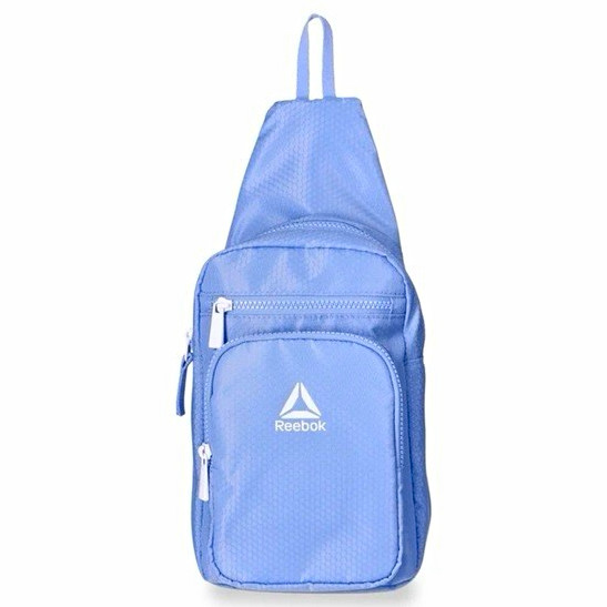 Reebok Blue Small Crossbody Sling Bag Backpack Zip Pockets Adjustable Strap