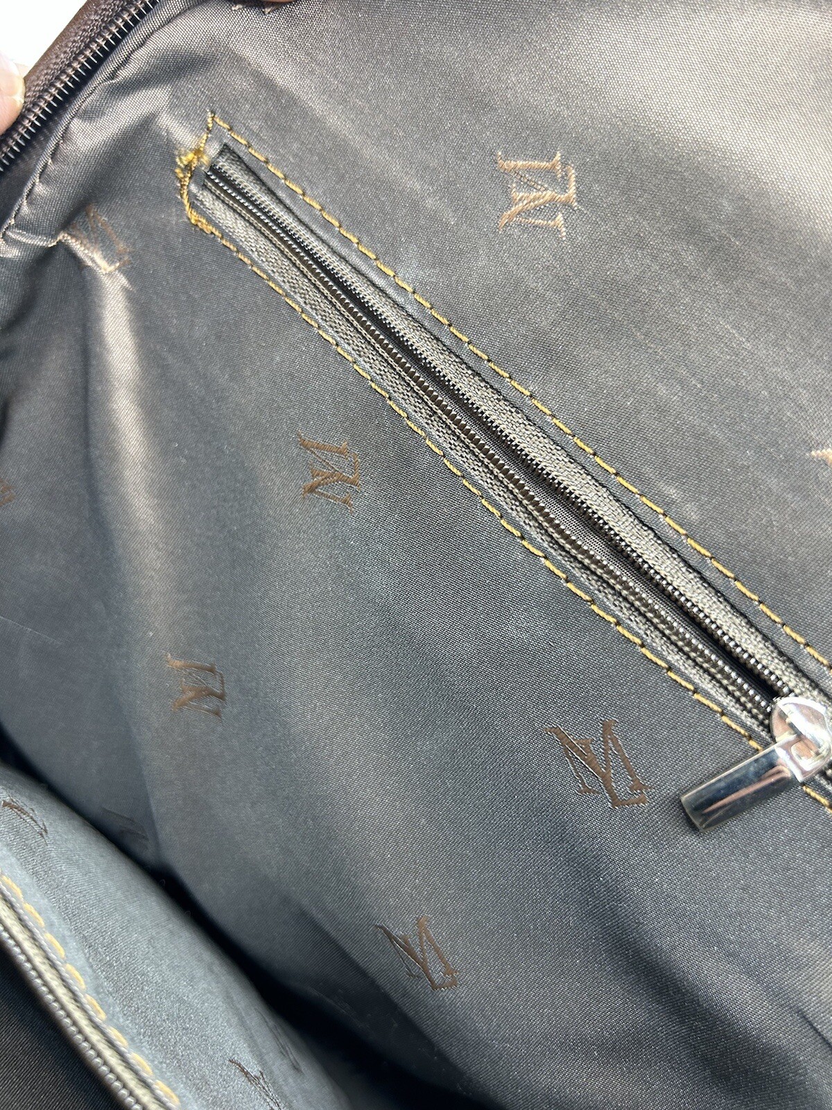 Brown Mashad Leather Split Zip Backpack