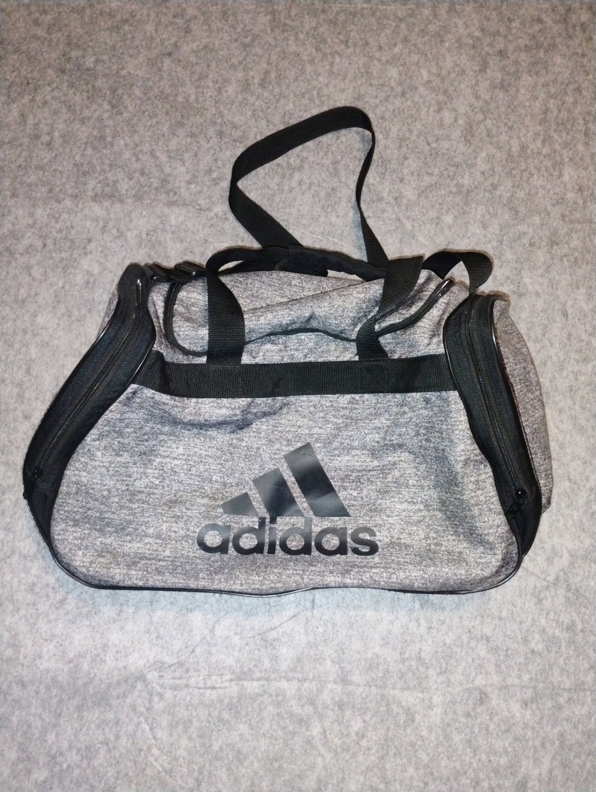 Adidas Defender Gray Black Gym Duffle Bag 18″x10″x12″