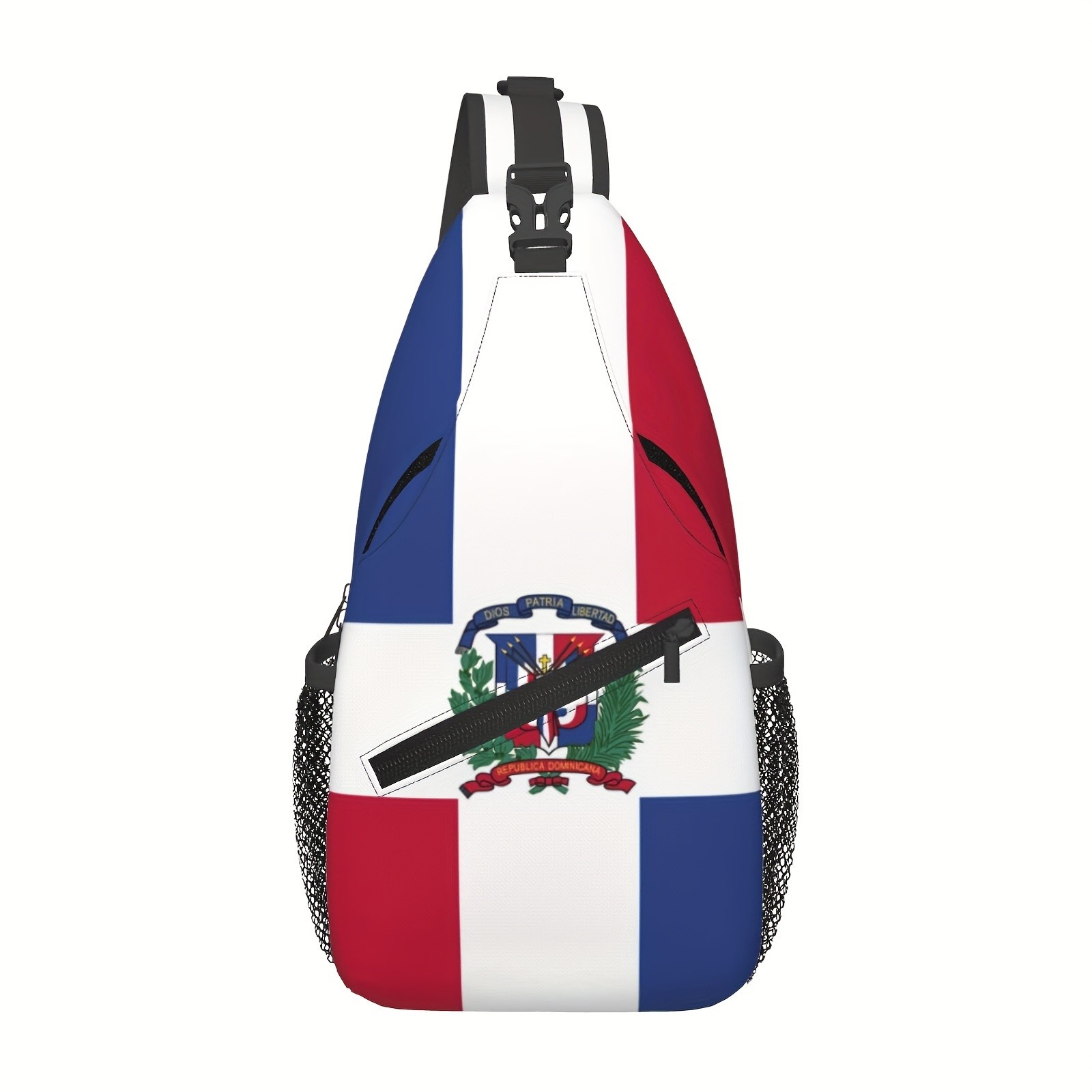 Dominican Republic Flag Hiking Crossbody Bag – Foldable, Large, Durable