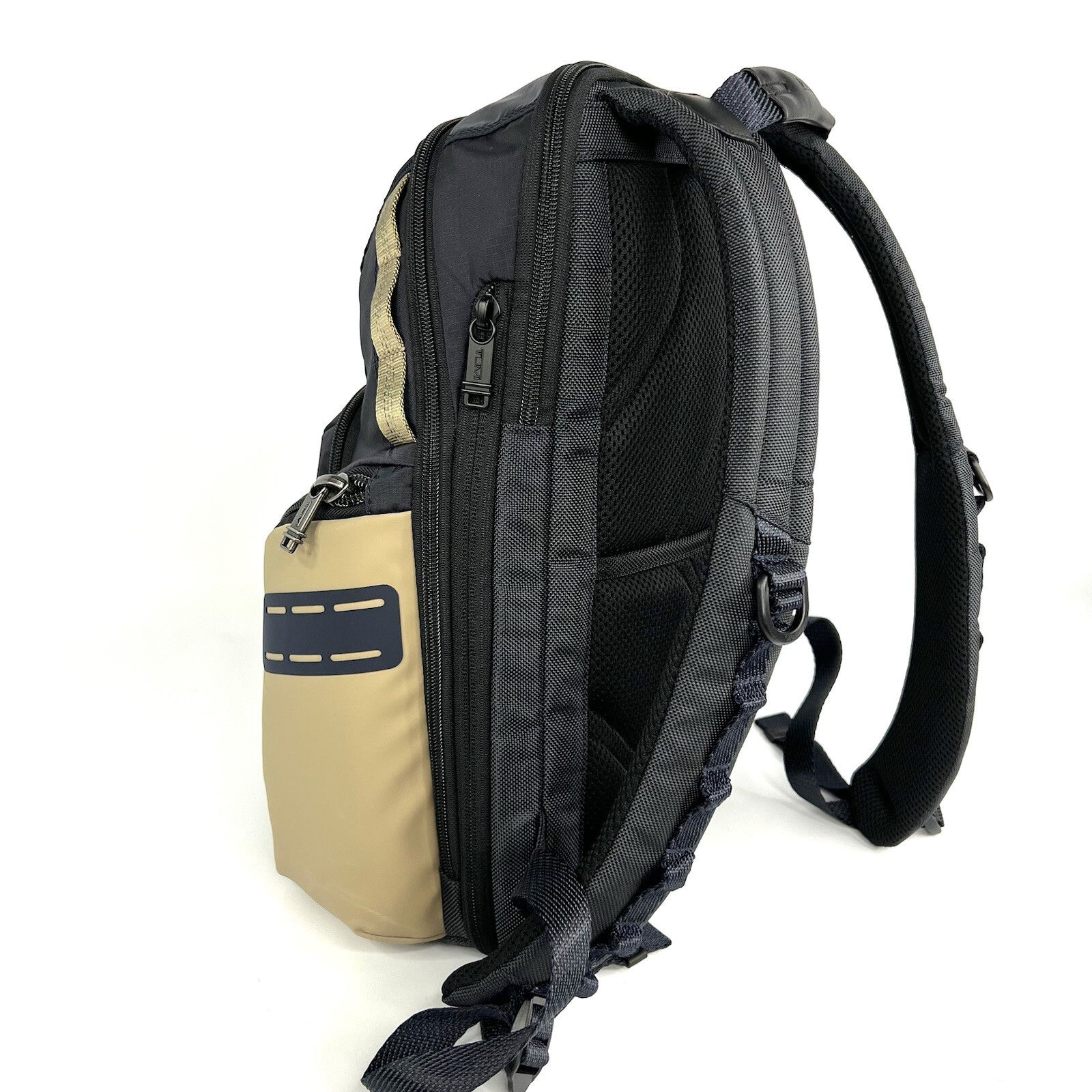 TUMI Navigation Backpack Laptop Business Bag Midnight Navy and Khaki EXPANDABLE