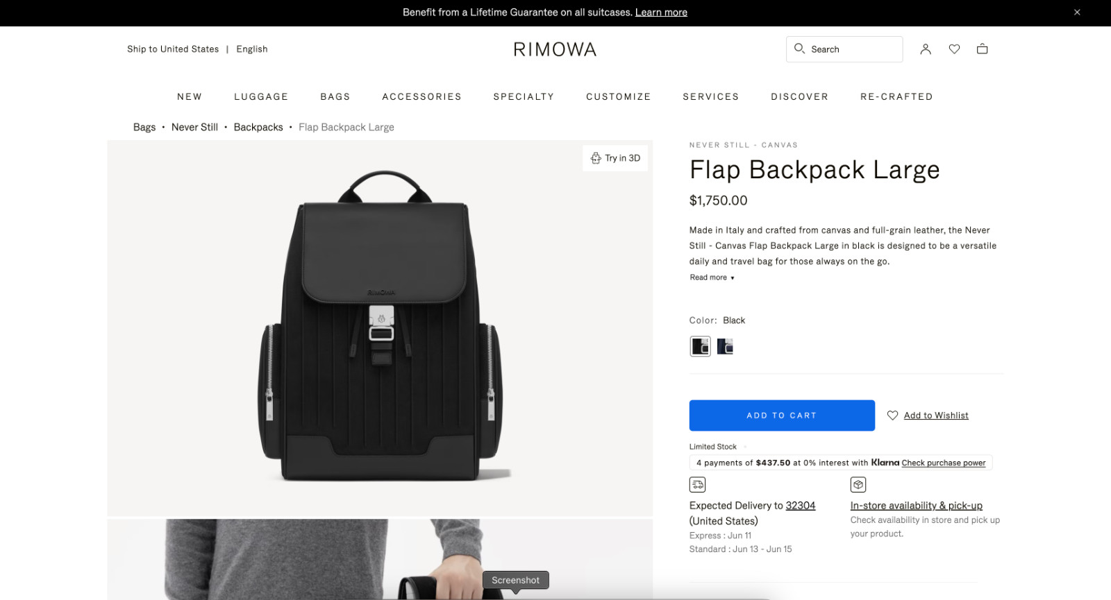 Authentic RIMOWA Never Still Canvas Flap Backpack Large, New , Retail $1,750