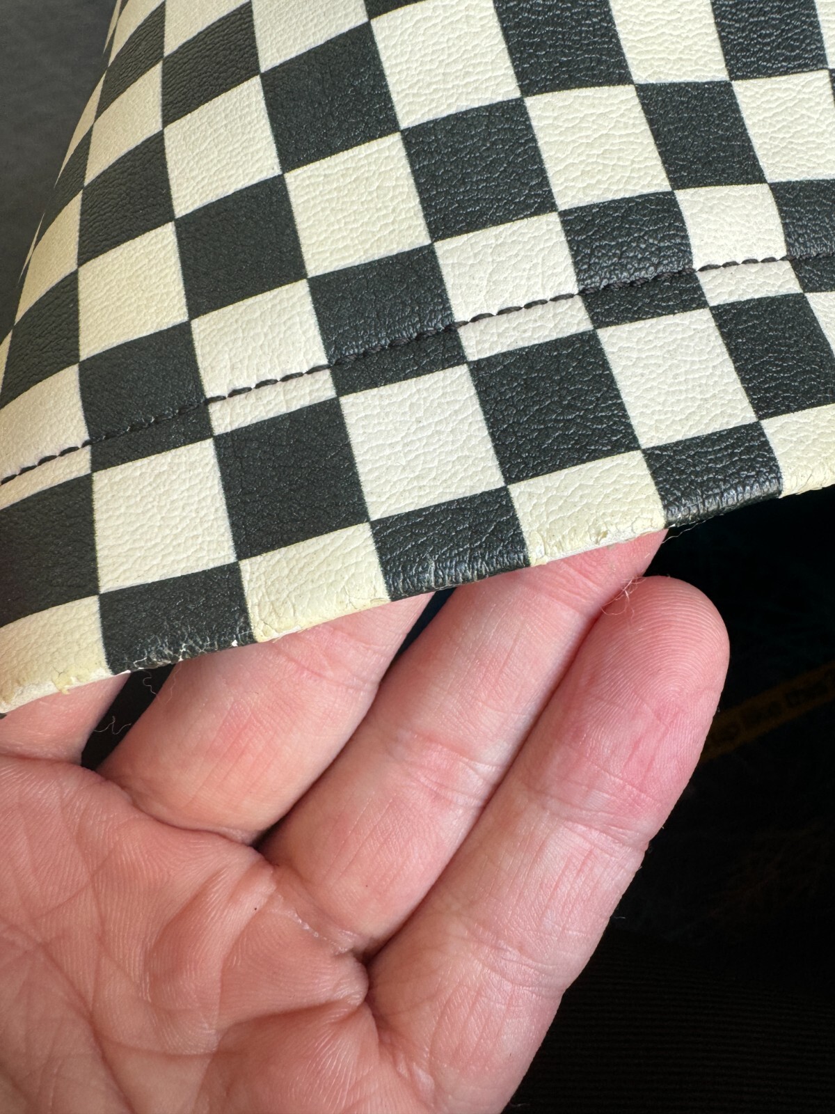 Saint Laurent Black & White Checkered Backpack (discoloration and fraying)