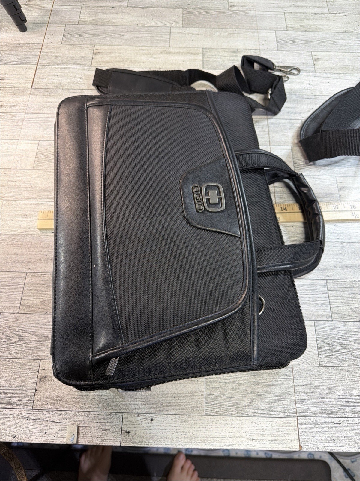 Ogio Black Top Handle Briefcase Bag Business Portfolio Laptop W/Shoulder Strap