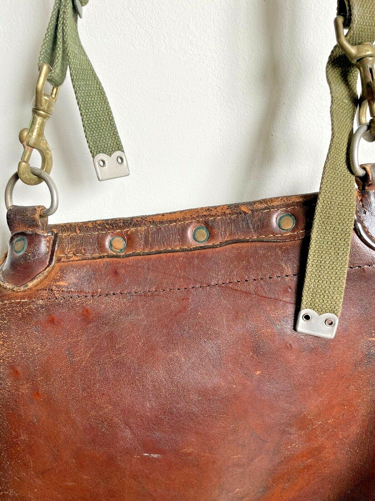 100% authentic Vintage Bucheimer 1969 Leather Brown Messenger Mail Bag