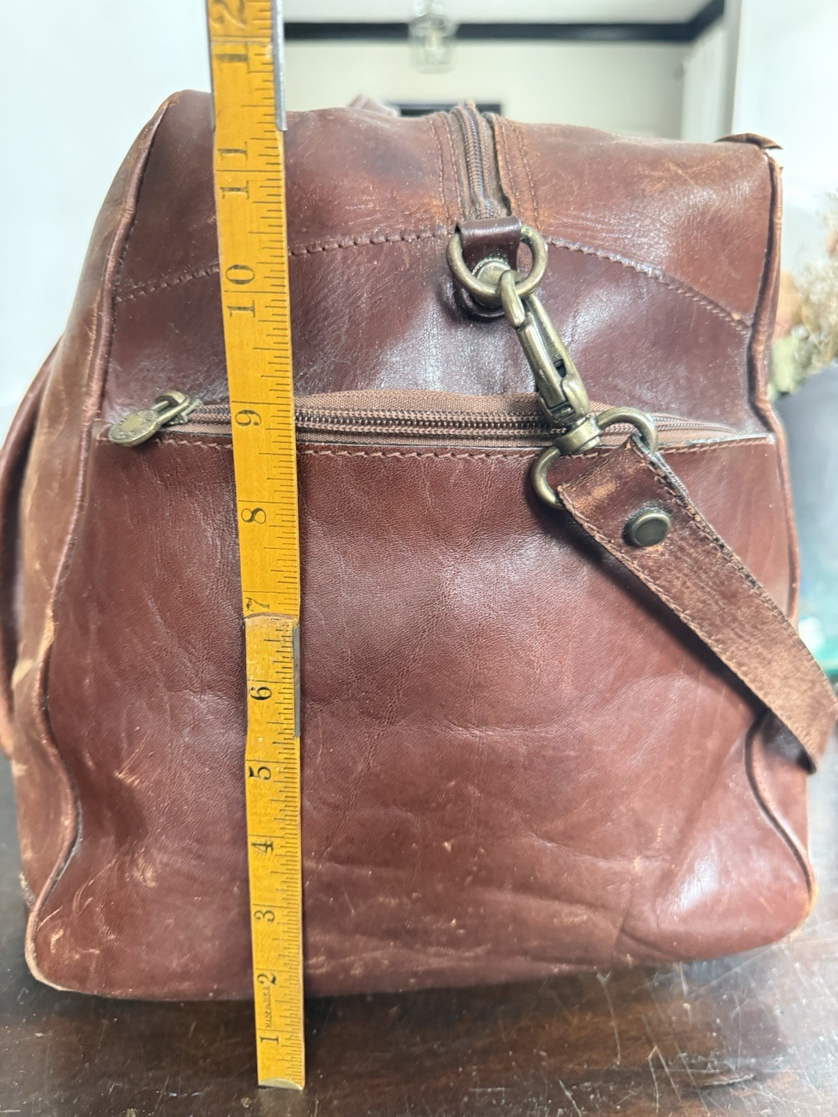 Peruzzi Firenze Italian Leather Weekender Bag Rich Brown luggage duffle
