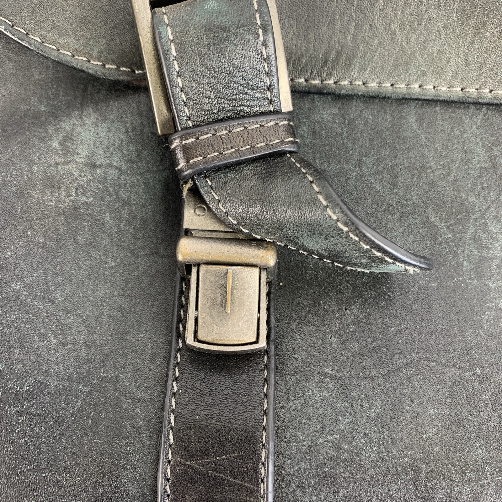 Samsonite Leather Flap-Over Messenger Bag Briefcase Laptop Case Dark Teal