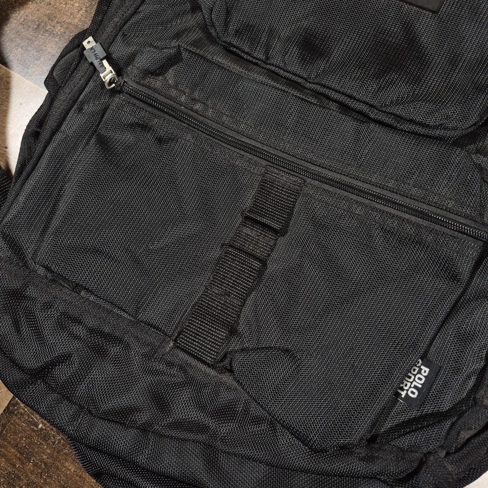 Vintage Polo Sport Ralph Lauren Navy Backpack USA Flag Logo 90s Nylon