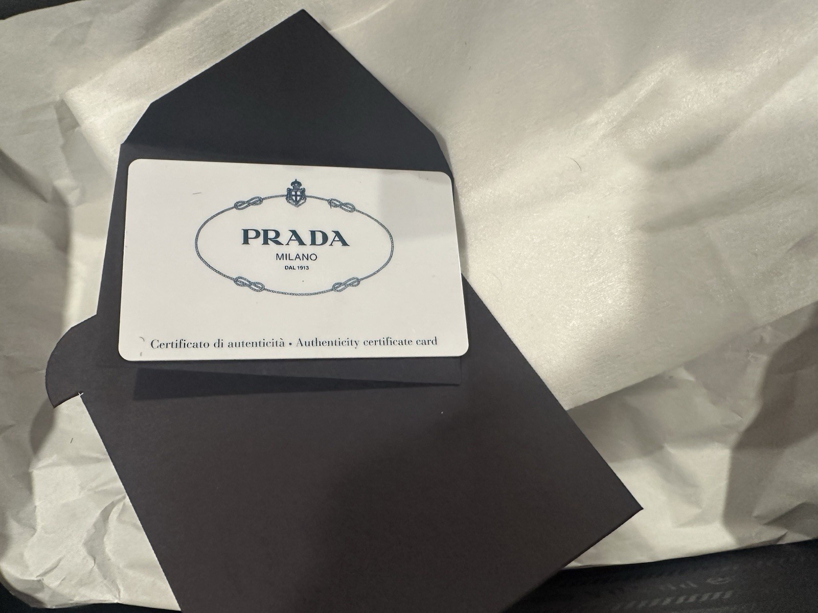 PRADA Black Zip Crossbody Phone Case Bag w/ Adjustable Strap Box & Cards