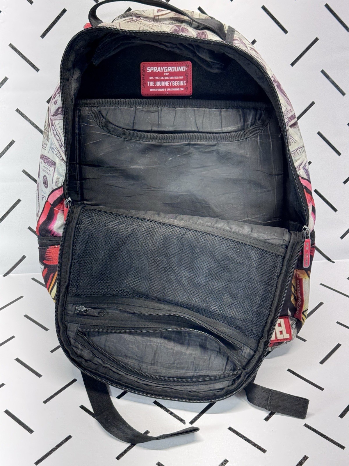 Rare 2015 SPRAYGROUND Iron Man Raining Money Marvel Backpack
