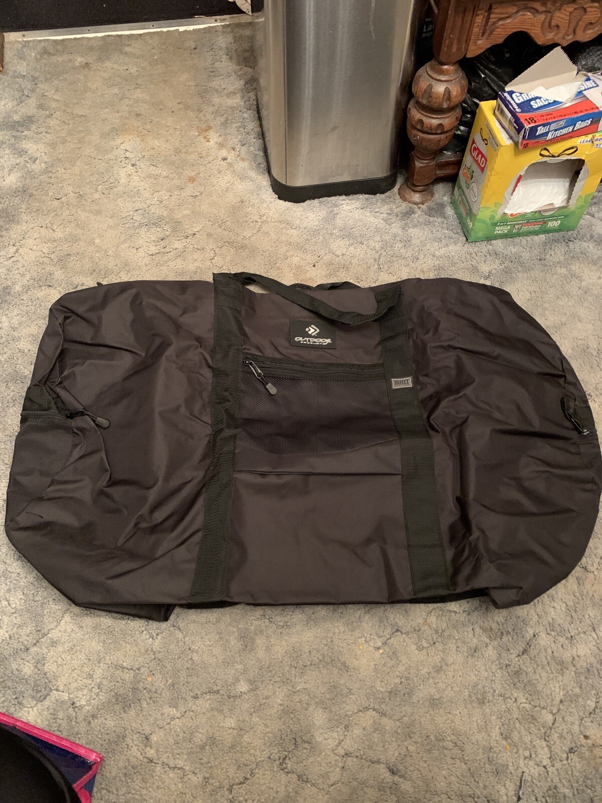 Built To Last Lifetime Outdoor Large Black Duffle Bag and Case 35 X 17 Packable
