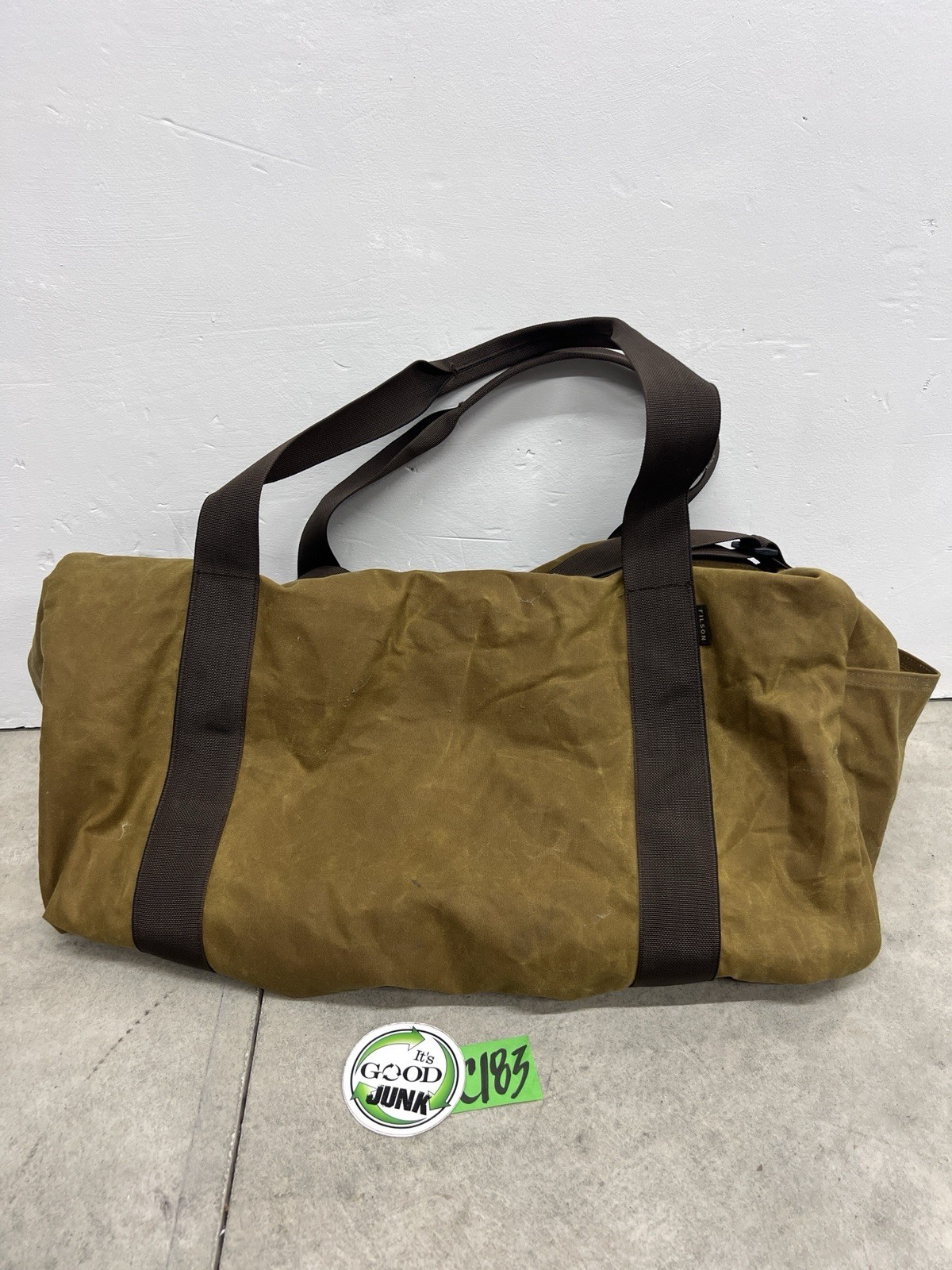 Filson Field Duffel Bag Tan RUGGED TWILL Tin Cloth Nylon Lined Made in USA