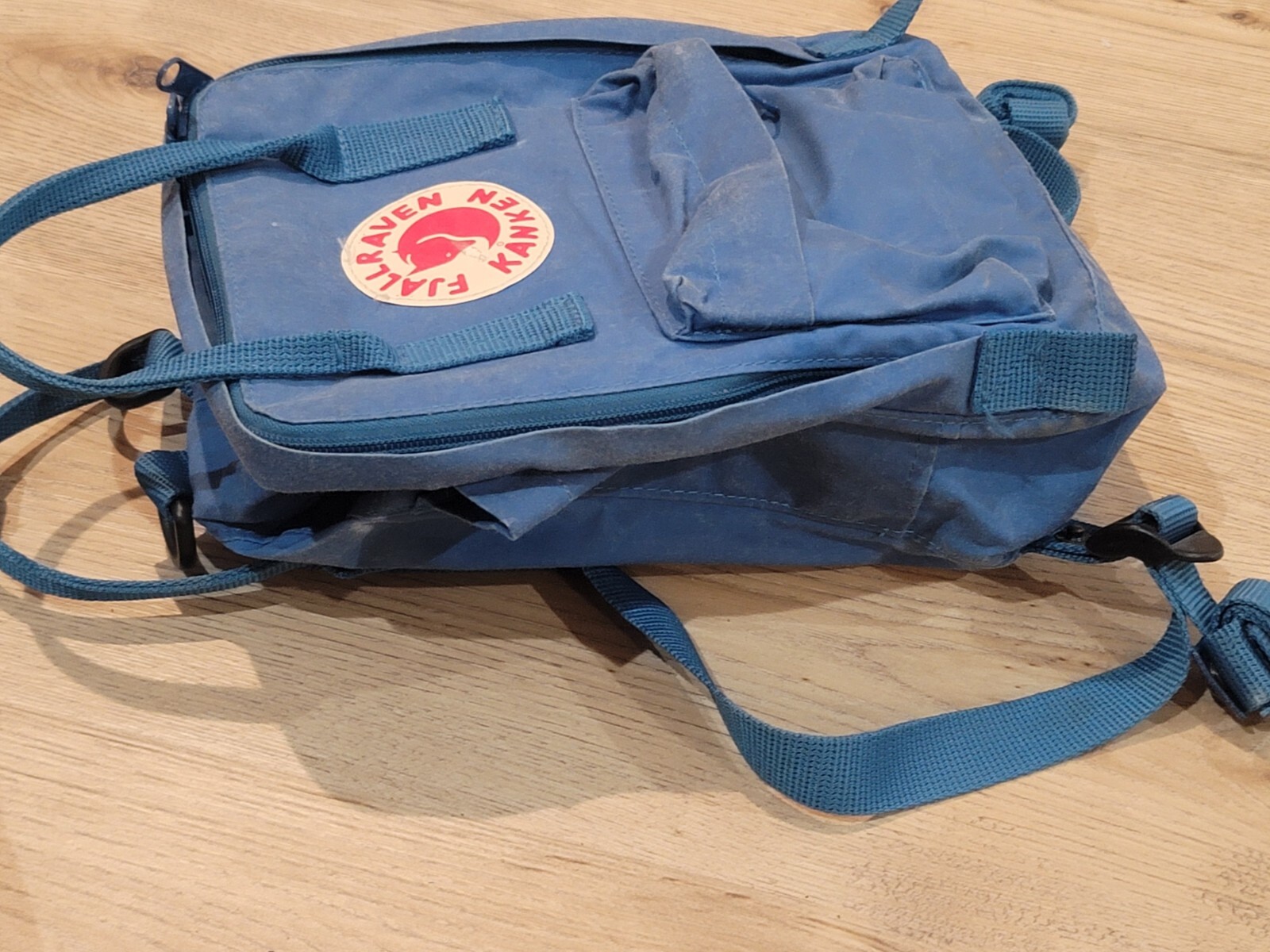 Fjallraven Kanken Mini Classic Backpack Blue Bag Double Handles READ!!