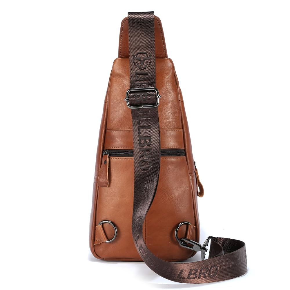Sling Bag for Men Genuine Leather Chest Bag Crossbody Backpack Travel Hiking …