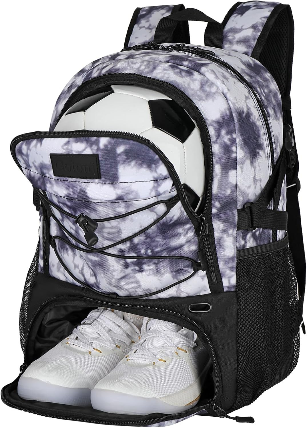 Soccer Basketball Backpack w/ Ball & Shoe Compartment Sports Travel Bag
