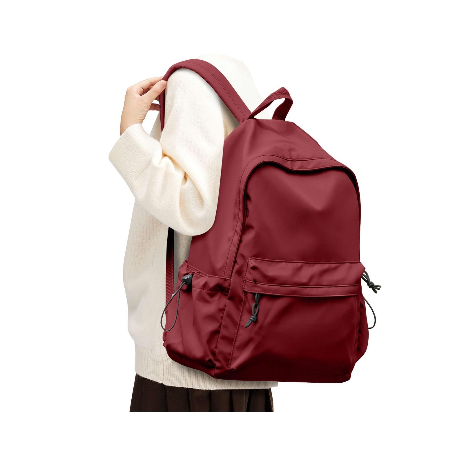 Red Lightweight Basic Backpack for High SchoolCollege Bookbag for WomensTrave…