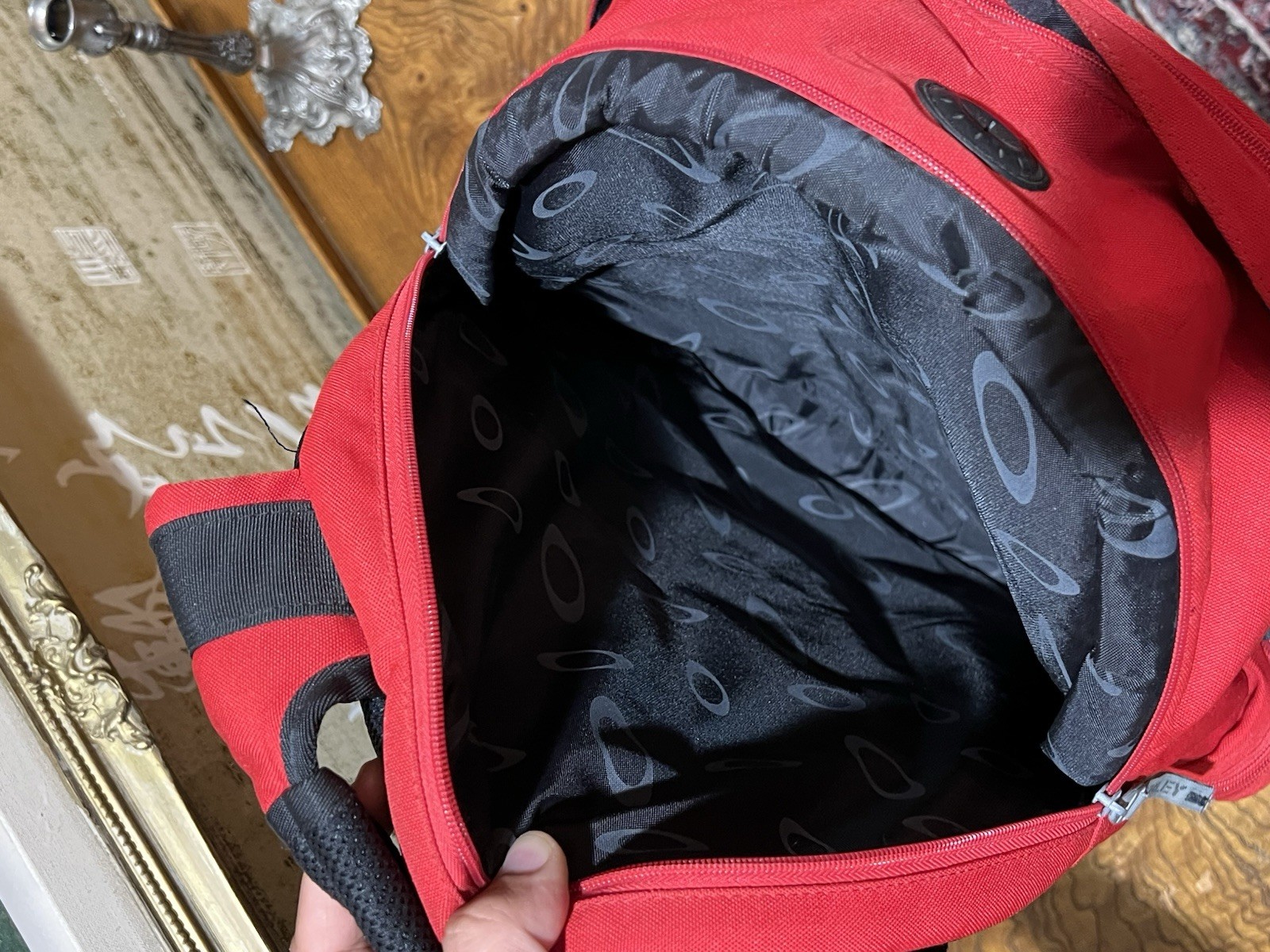Oakley Panel Backpack Vintage Red Black Techwear Y2K Media Port Daypack