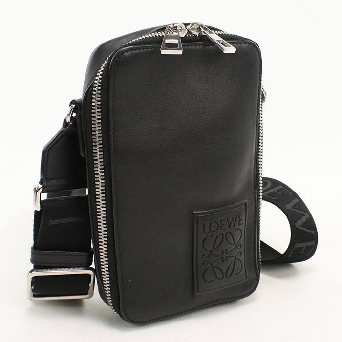 LOEWE Crossbody Shoulder Bag C565S59X01 Vertical Pocket Anagram Black