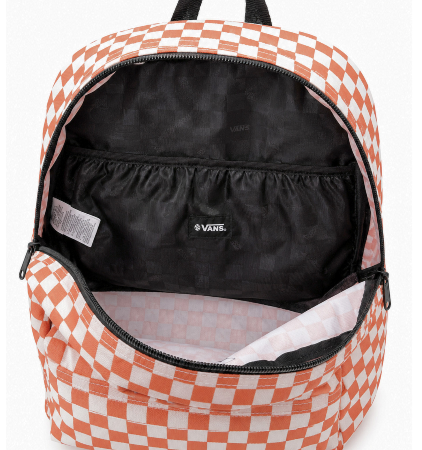 Vans Checkerboard Backpack Orange White Laptop School Travel Daypack Large NWT