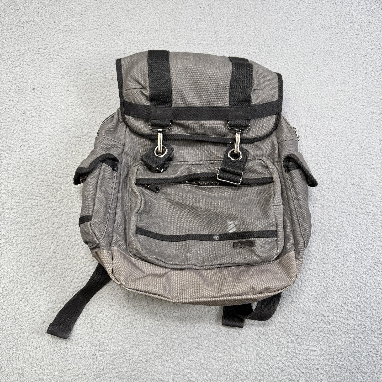 Carbon2Cobalt Backpack Mens One Size Gray Canvas Utility Bag Pockets Travel