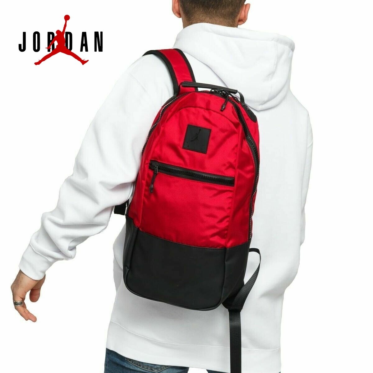 Jordan Collaborator Backpack School Travel Bag 13″ Laptop Sleeve Red Black