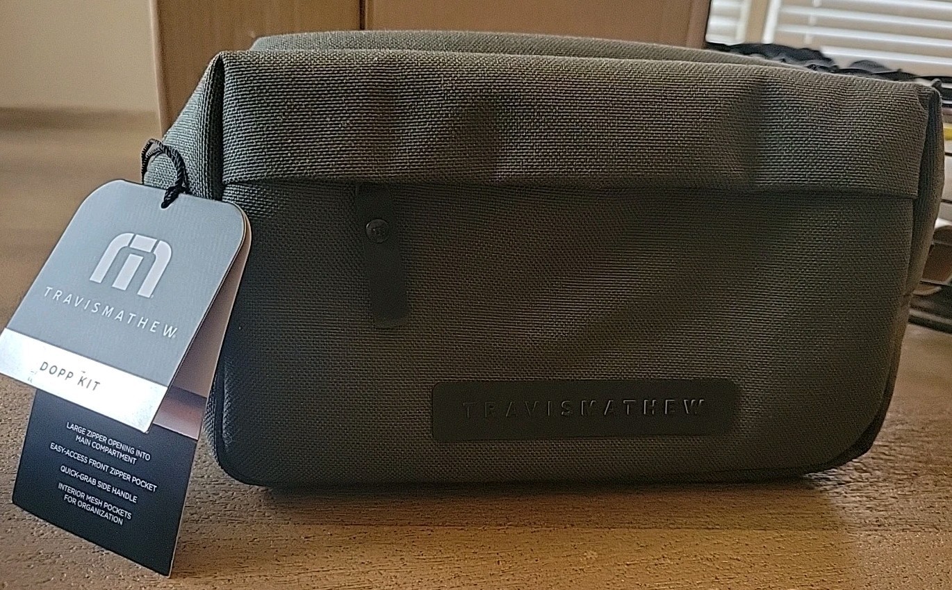 Travis Mathew Dopp Kit Travel Pouch Bag New Dark Olive