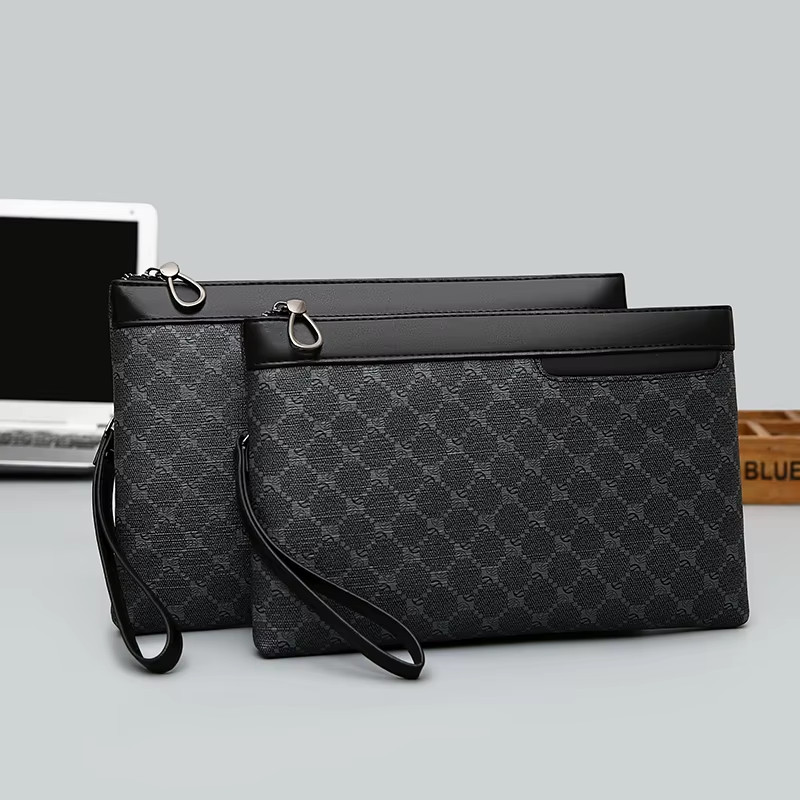 Luxury Designer Business Men Day Clutch High Quality PU Leather Money Pouch Bag