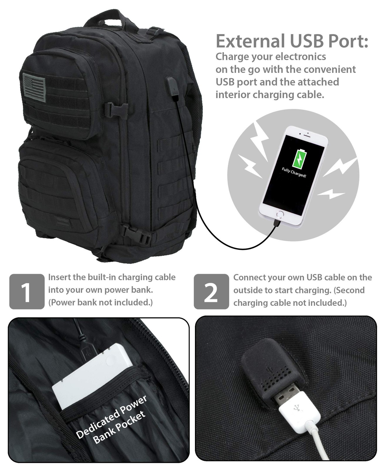 Military Tactical Laptop Backpack – Large Black Bag for Travel & Outdoor Use