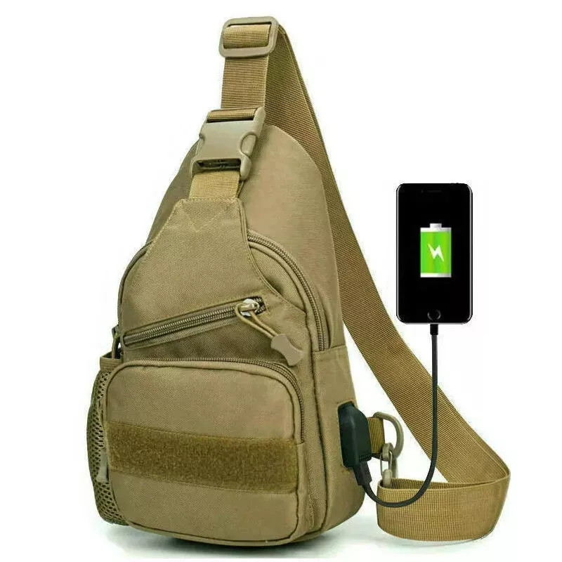 Men Backpack Tactical Sling Shoulder Bag Molle Travel Chest Pack Outdoor Hiking