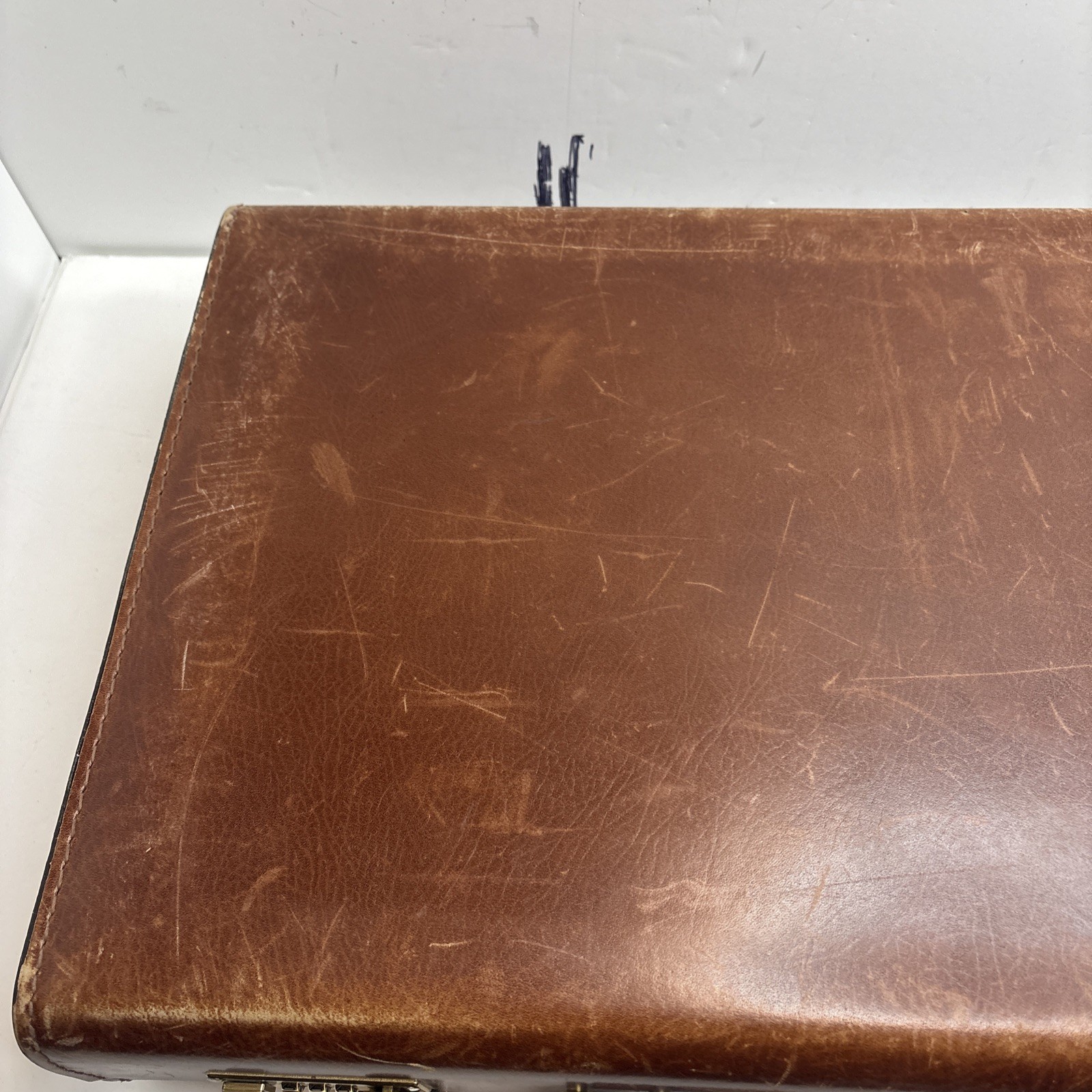 Vintage Leather Korchmar Attache / Briefcase 18 1/2 x 13 1/8 x 4 1/4