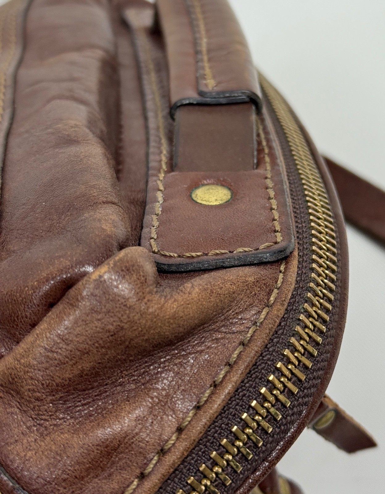 Herz Bag Leather Handmade 2way Multifunctional Shoulder Brown Unisex