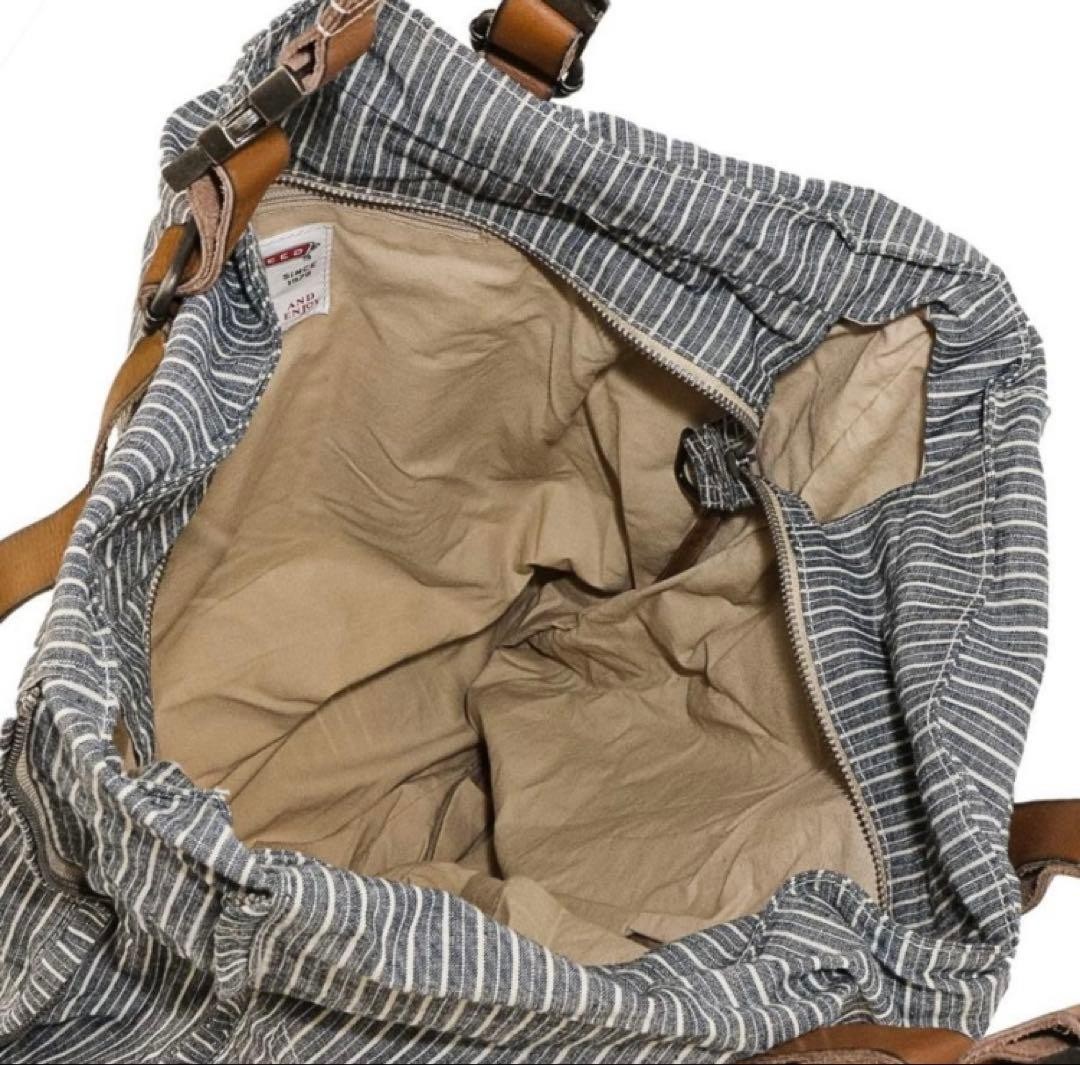 DIESEL Unisex Canvas Stripe Tote Bag Large Vintage Style 54x49x13cm USED item