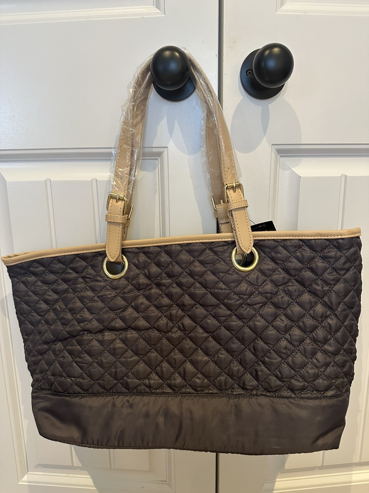 Fed-Ex corporate logo overnight carry-all bag, NWT, pouch, quilted stitching