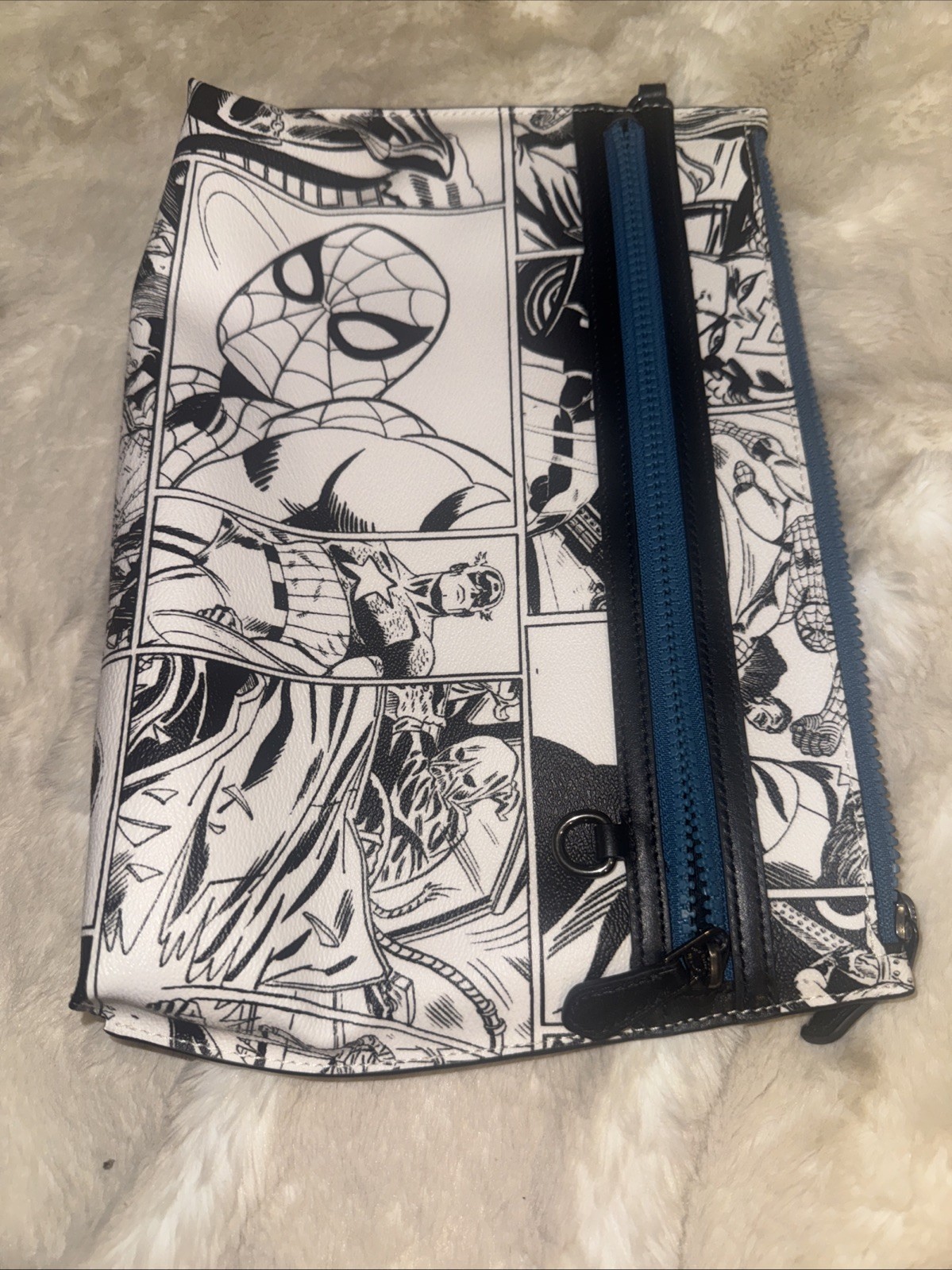 NWT Coach Marvel Comic Book Print Wristlet with Spider Man 1828
