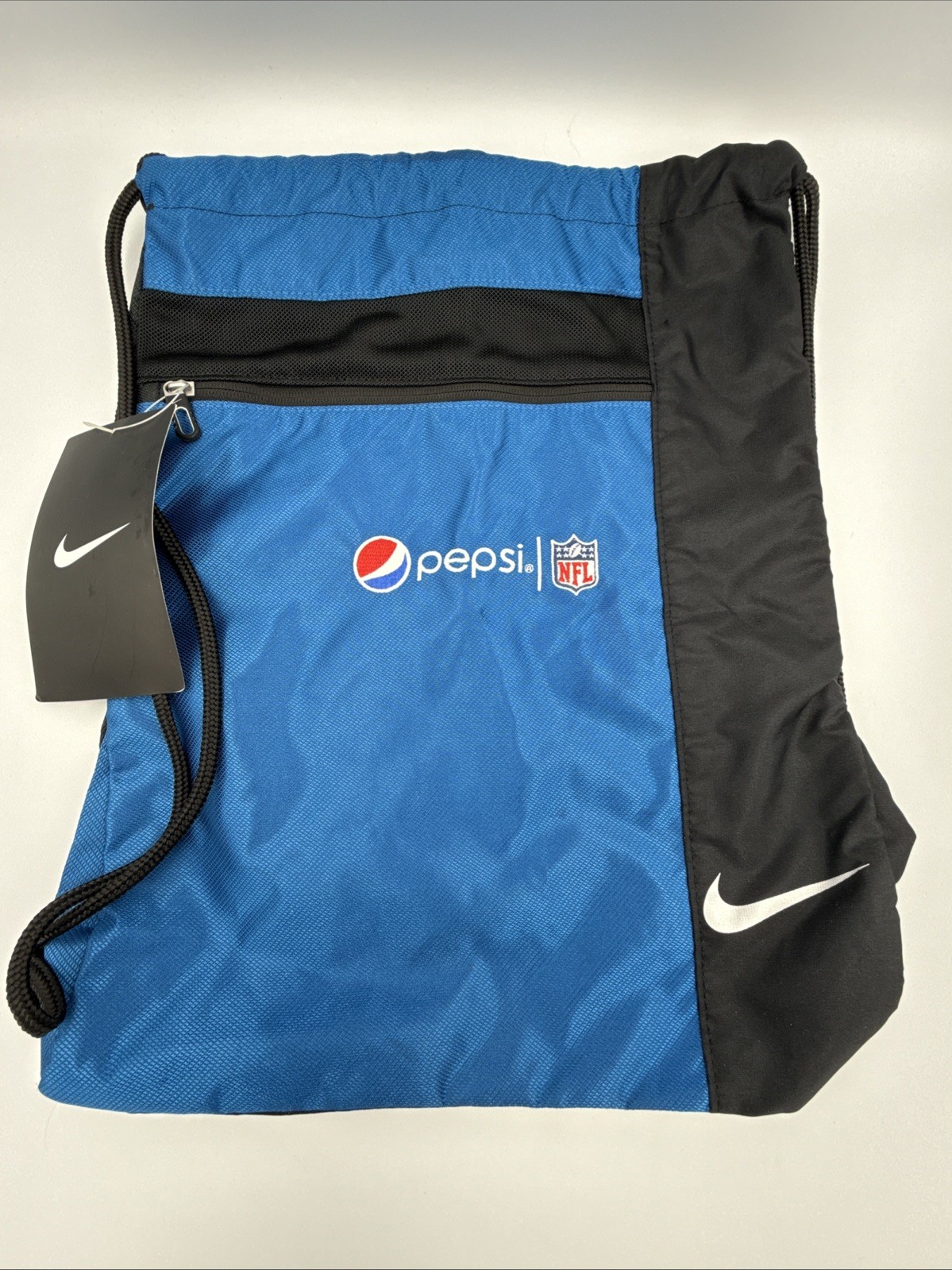 Pepsi Nike Golf NFL Blue Black Sinch Drawstring Sack Carry Bag New