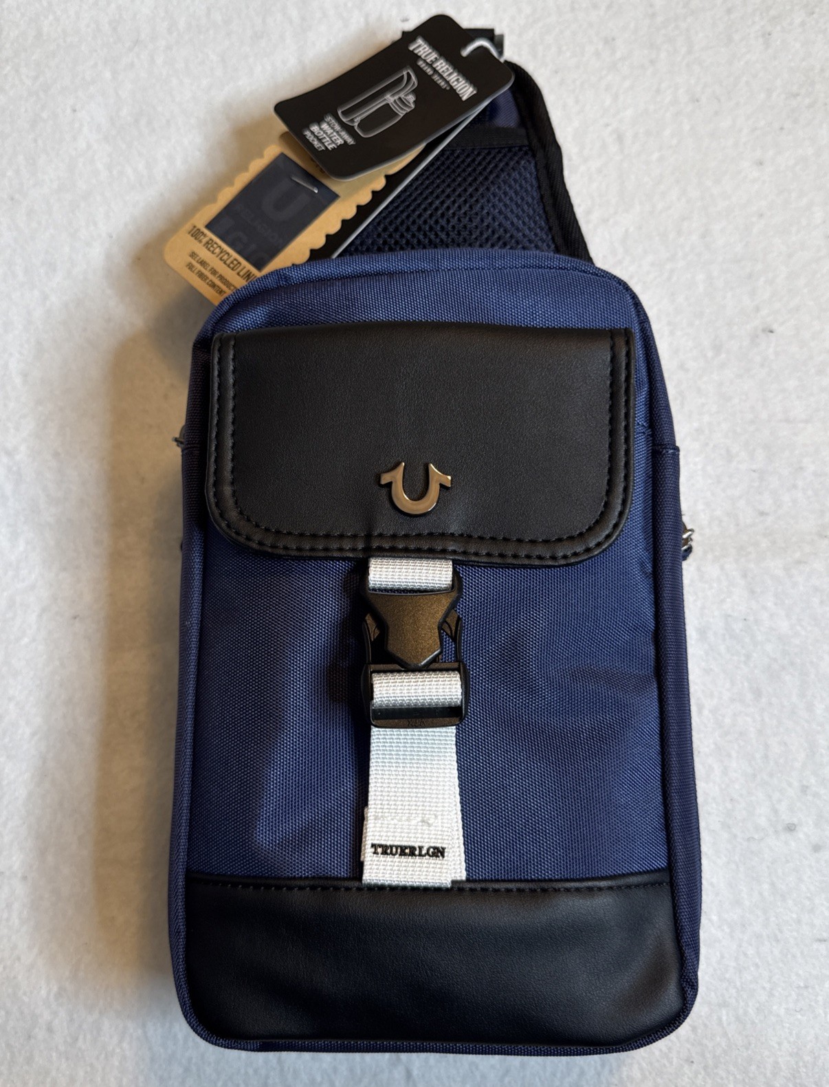 True Religion Men’s Ivan Sling Blue Crossbody Bag TR086983 New