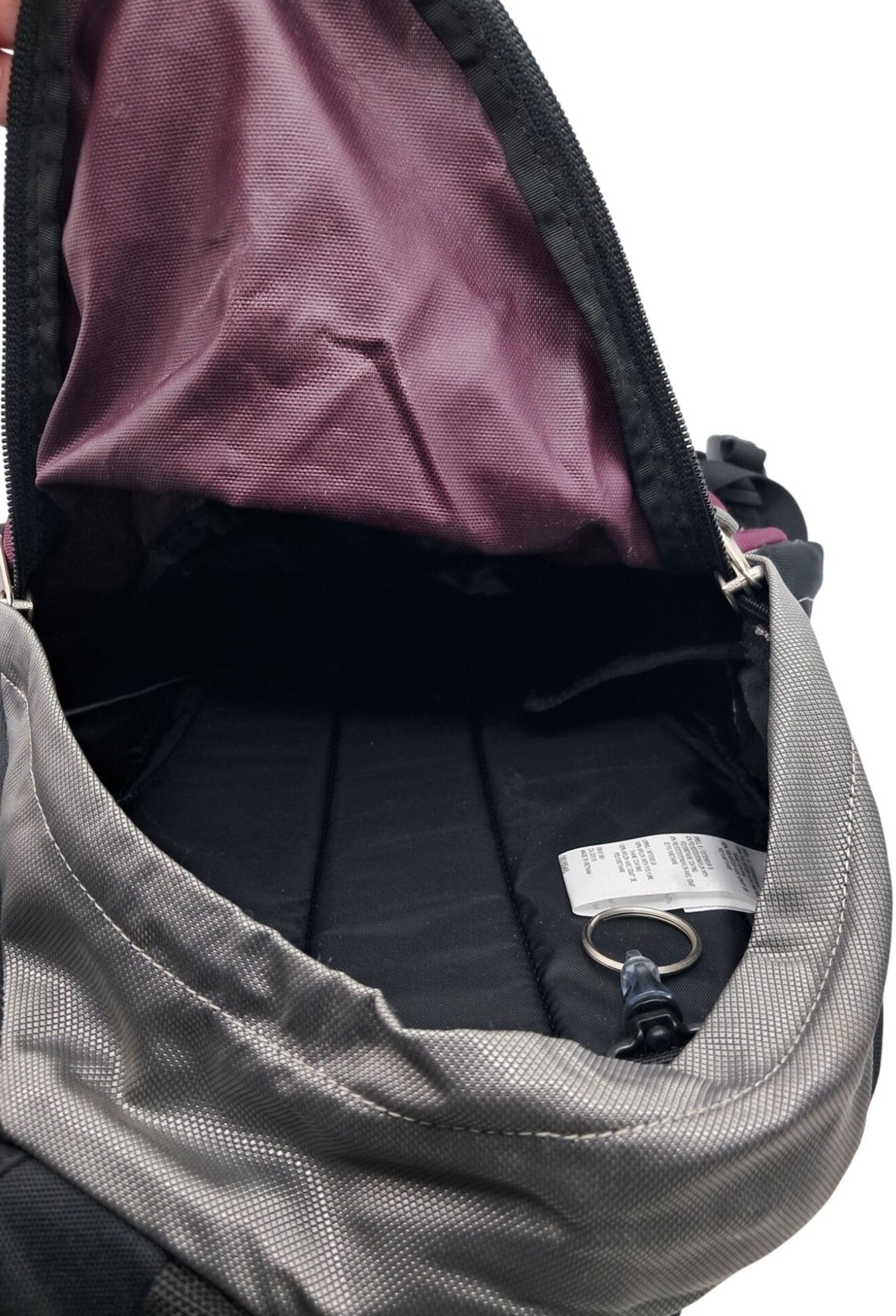 The North Face Backpack Unisex Small Purple Grey Black Daypack Colorblock Zip