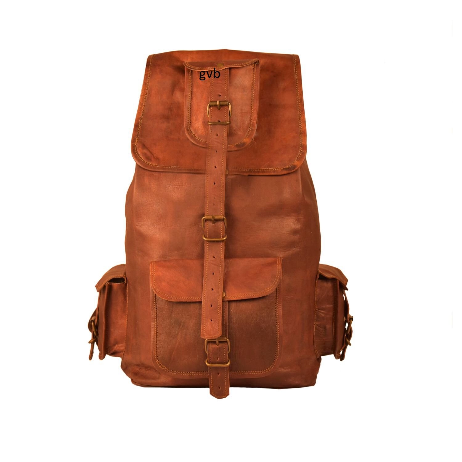 Real leather large backpack Hipster rucksack briefcase travel bag handmade BIG