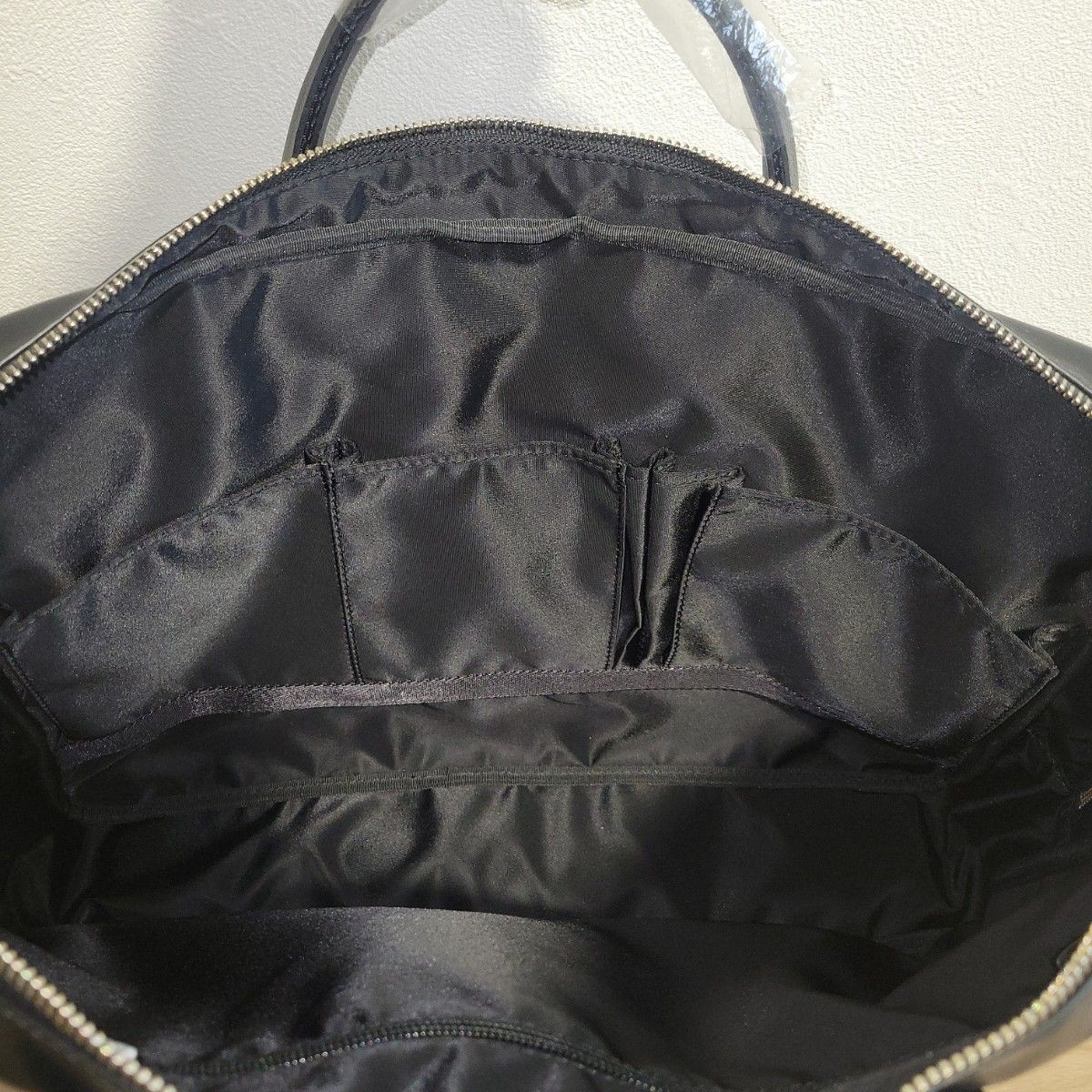 Porter Real Briefcase Black PVC Leather Business Bag 820-07264 Mint New Japan