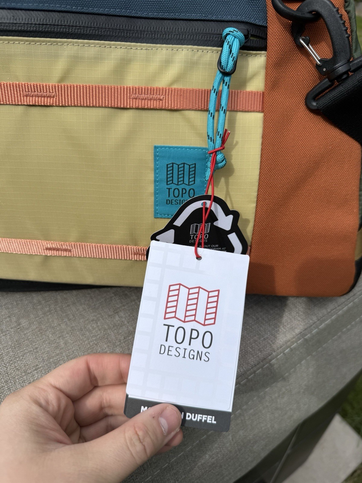 Brand New TOPO DESIGNS “Mountain Duffel” 40L Multicolored Backpack Duffel Bag