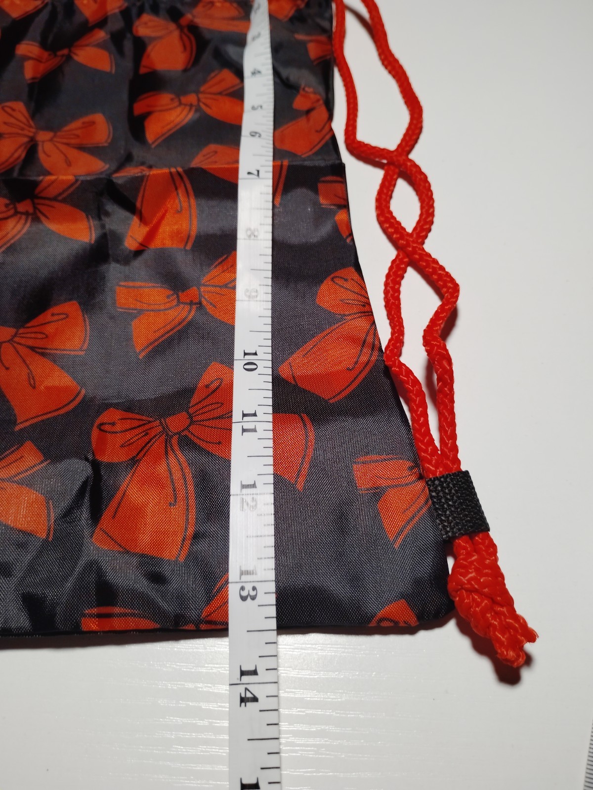Minnie Black/Red Bow Drawstring Backpack Bag & Zip Pouch Set, Adjustable Strap