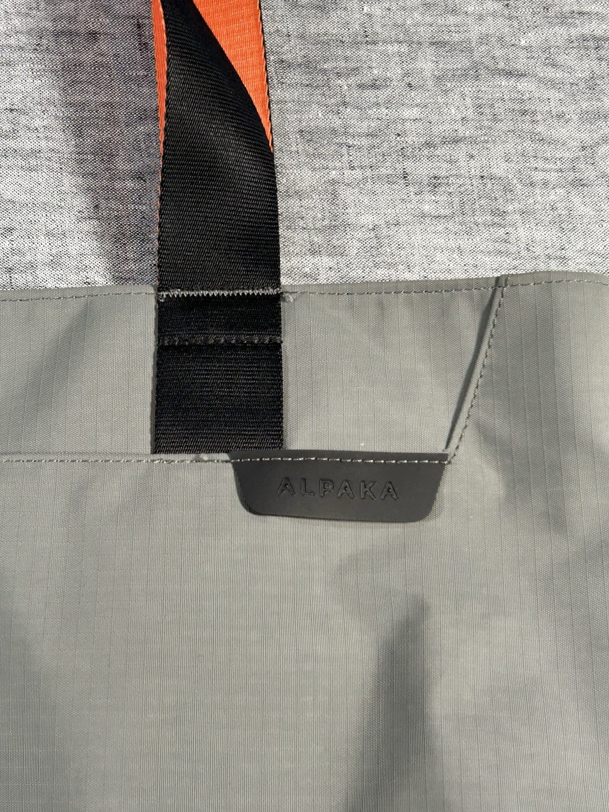 Alpaka Elements Tote Bag Gray Orange Magnetic Closure Inner Pockets Weatherproof