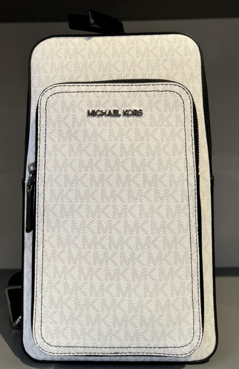 Michael Kors Cooper Slim Commuter Logo Sling Pack Backpack White