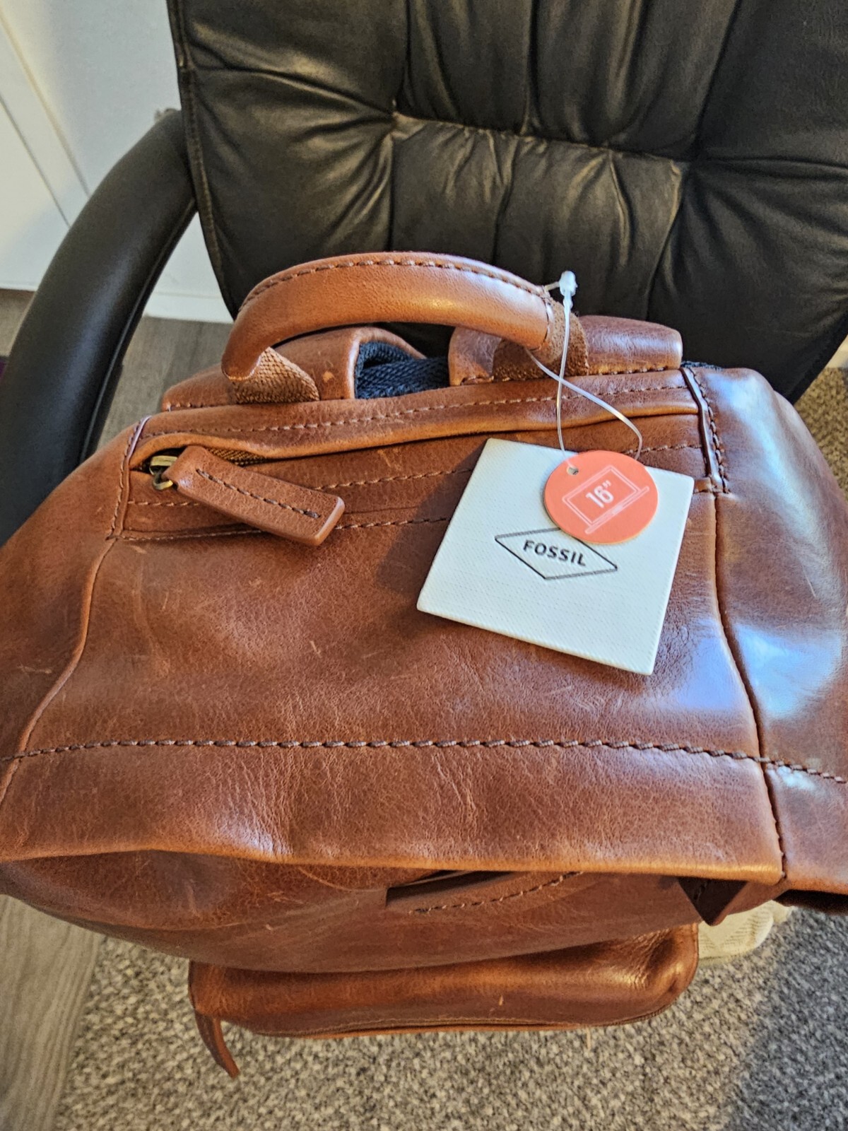 FOSSIL…16 inch Estate Backpack COGNAC MBG9242222….
