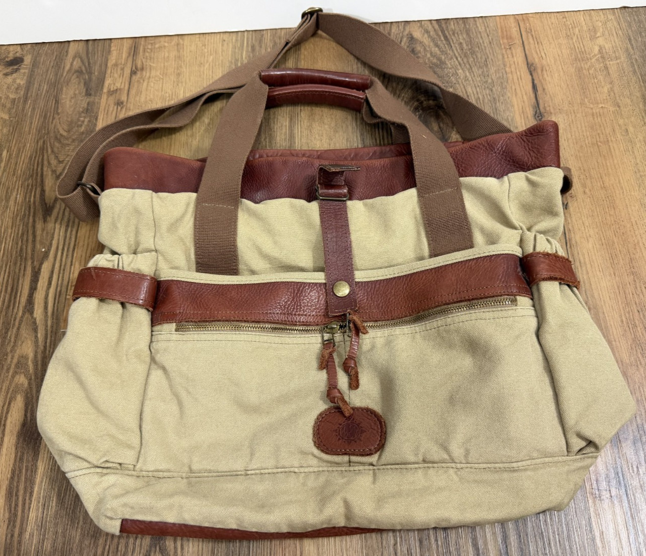 Buffalo Jackson Trading Co Leather Canvas Messenger Bag Territory Ahead