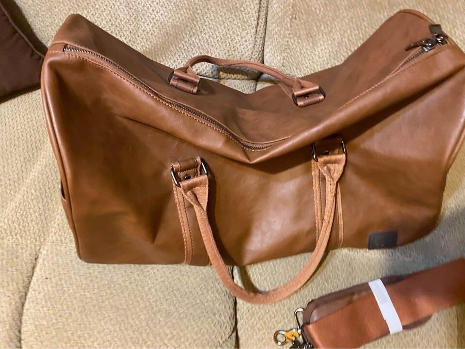 Seyfocnia DUFFLE BAG Carry On Travel Men Women Brown Travel Duffle Bag NEW