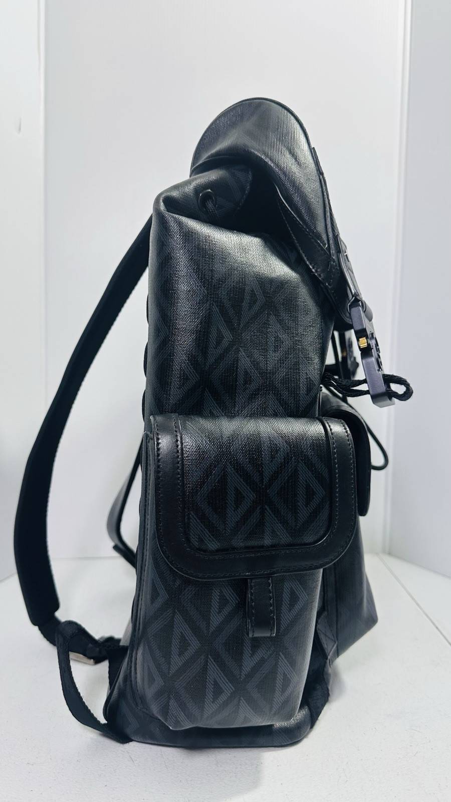 Christian Dior Hit the Road Backpack CD Diamond Coated Canvas
