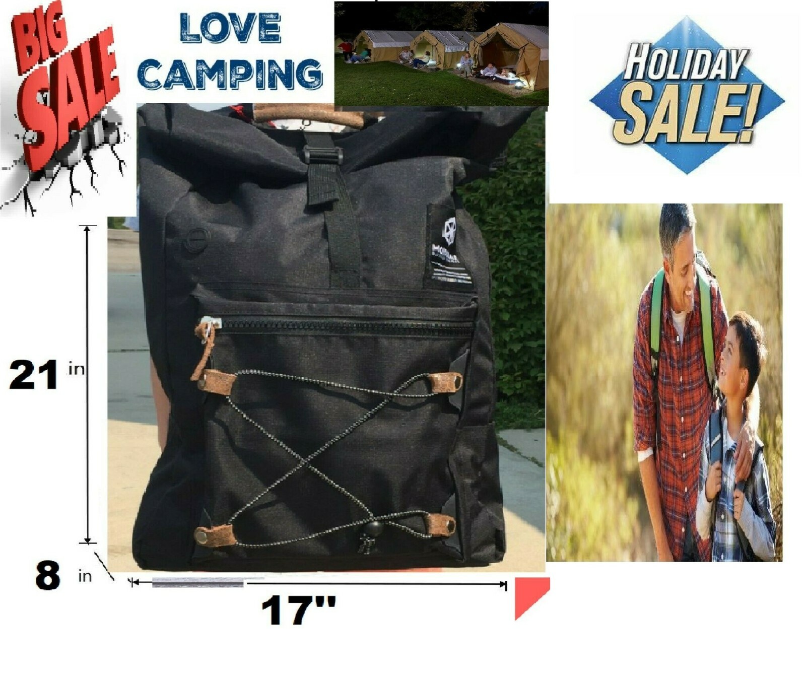 Clearance Sale 25L BLACK backpack High School Travel Laptop Rucksack Zipper Bag